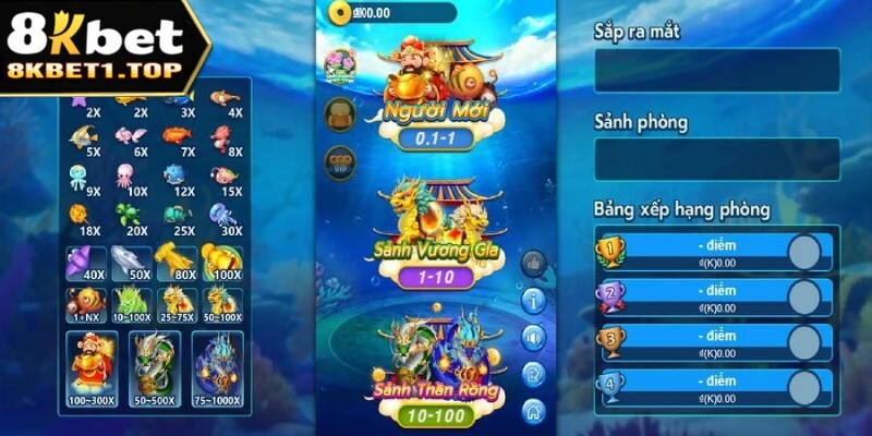 Thưởng thức nhiều phòng chơi bắn cá đổi thưởng Dragon Fishing