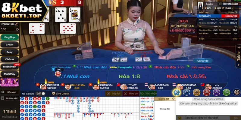 Giao diện chơi tại casino của nhà cái rất chân thực