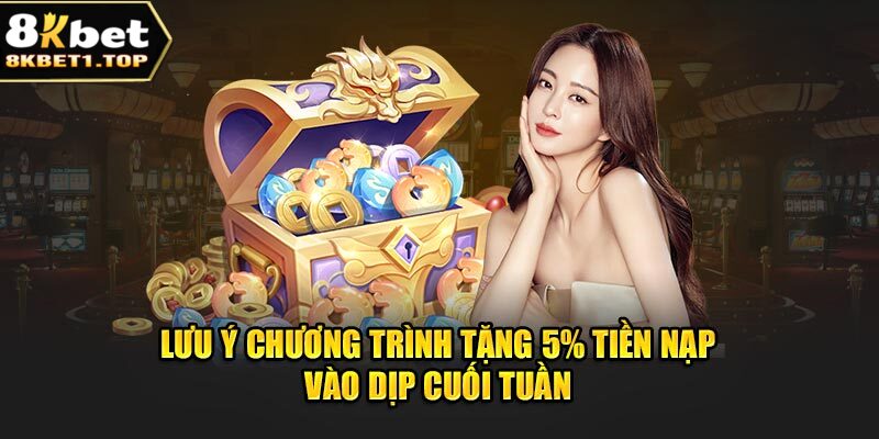 Lưu ý chương trình tặng 5% tiền nạp vào dịp cuối tuần